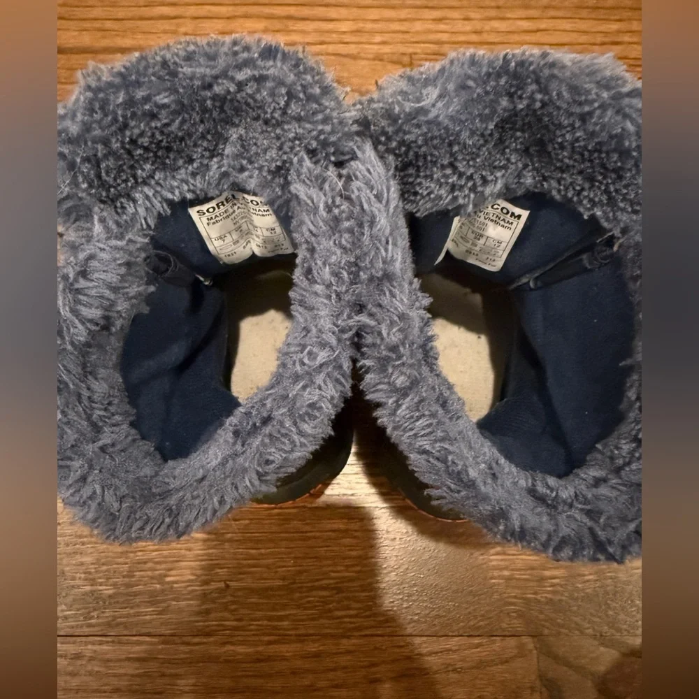 Sorel Commander Navy, Red & Black w/Faux Fur Kids Winter Boots